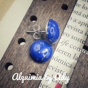 Gitana Moon Studs – 15mm Chilean Lapis Lazuli in 925 Silver